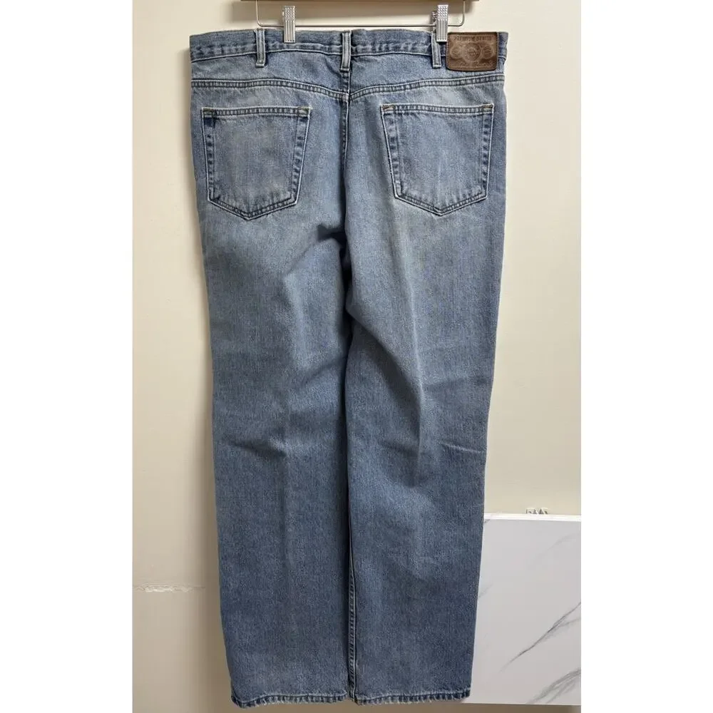 Eddie Bauer Men’s Jeans 36x36 Loose‎ Fit Straight Leg Light Wash Denim
